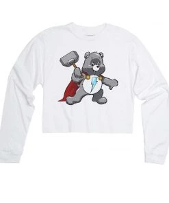 Arm The Animals Women's | Bear Of Thunder | Cutie Long Sleeve Cut Crop Long Sleeves