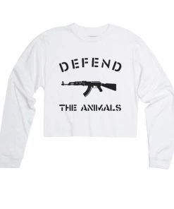 Arm The Animals Cut Crop Long Sleeves Women's | Defend The Animals | Cutie Long Sleeve