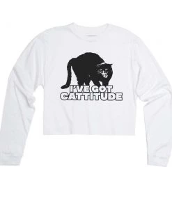 Arm The Animals Cut Crop Long Sleeves Women's | Cat-titude | Cutie Long Sleeve