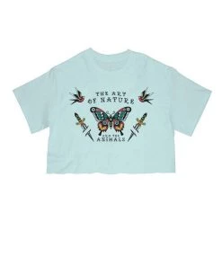 Arm The Animals Women's | Tattoo Butterfly | Cut Tee Cut Crop Tees