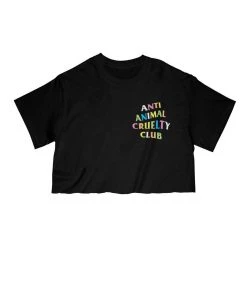 Arm The Animals Cut Crop Tees Women's | Rainbow Anti Animal Cruelty Club | Cut Tee