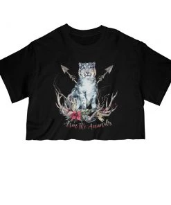 Arm The Animals Women's | Ridgeline Snow Leopard | Cut Tee Cut Crop Tees