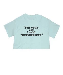 Arm The Animals Women's | Tell Your Cat | Cut Tee Cut Crop Tees