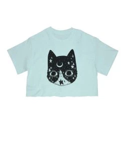 Arm The Animals Women's | Crescent Cat | Cut Tee Cut Crop Tees