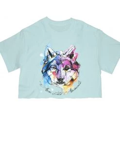Arm The Animals Women's | Sunset Wolf | Cut Tee Cut Crop Tees