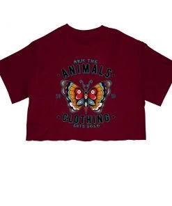 Arm The Animals Women's | Varsity Butterfly | Cut Tee Cut Crop Tees