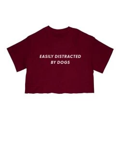 Arm The Animals Cut Crop Tees Women's | Easily Distracted Dog | Cut Tee