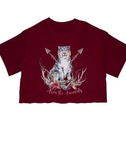 Arm The Animals Women's | Ridgeline Snow Leopard | Cut Tee Cut Crop Tees