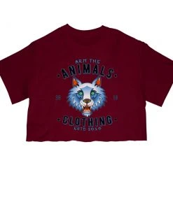 Arm The Animals Women's | Varsity Wolf | Cut Tee Cut Crop Tees