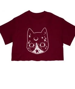 Arm The Animals Women's | Crescent Cat | Cut Tee Cut Crop Tees