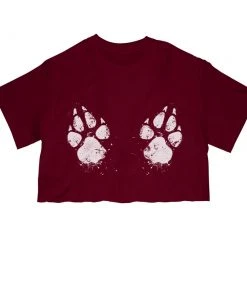 Arm The Animals Cut Crop Tees Women's | Paw-sive Aggressive | Cut Tee