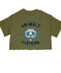 Arm The Animals Women's | Varsity Wolf | Cut Tee Cut Crop Tees