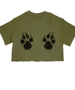 Arm The Animals Cut Crop Tees Women's | Paw-sive Aggressive | Cut Tee