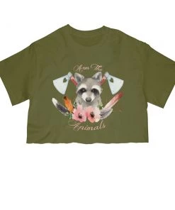 Arm The Animals Women's | Woodland Raccoon | Cut Tee