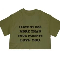 Arm The Animals Cut Crop Tees Women's | Love My Dog | Cut Tee
