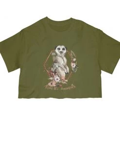 Arm The Animals Cut Crop Tees Women's | Ridgeline Meerkat | Cut Tee