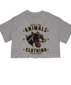 Arm The Animals Women's | Varsity Panther | Cut Tee Cut Crop Tees