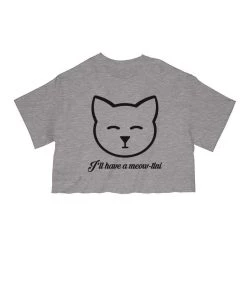 Arm The Animals Cut Crop Tees Women's | Meow-Tini | Cut Tee