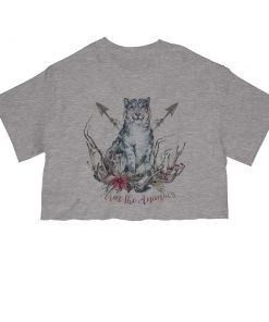 Arm The Animals Women's | Ridgeline Snow Leopard | Cut Tee Cut Crop Tees
