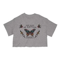 Arm The Animals Women's | Tattoo Butterfly | Cut Tee Cut Crop Tees