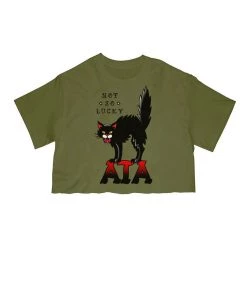 Arm The Animals Women's | Tattoo Black Cat | Cut Tee Cut Crop Tees
