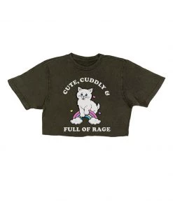 Arm The Animals Women's | Rage Kitty | Cut Tee Cut Crop Tees