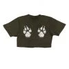 Arm The Animals Cut Crop Tees Women's | Paw-sive Aggressive | Cut Tee
