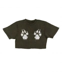 Arm The Animals Cut Crop Tees Women's | Paw-sive Aggressive | Cut Tee