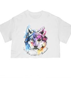 Arm The Animals Women's | Sunset Wolf | Cut Tee Cut Crop Tees