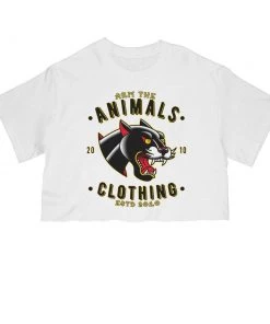 Arm The Animals Women's | Varsity Panther | Cut Tee Cut Crop Tees