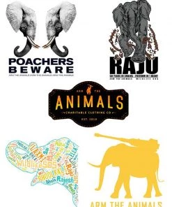 Arm The Animals Stickers | Elephant Lovers | 4mm UV Coated Die Cut Sticker Set