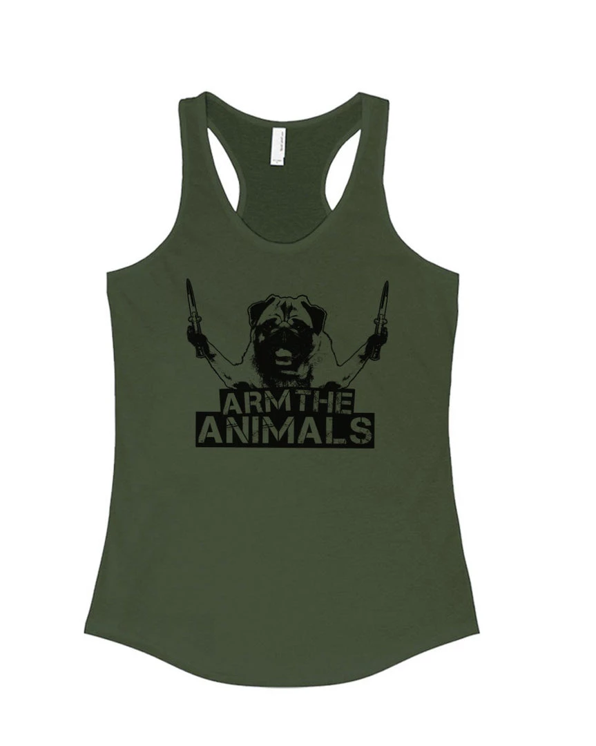 Arm The Animals Tank Tops Women's | Pug Don't Play | Ideal Tank Top
