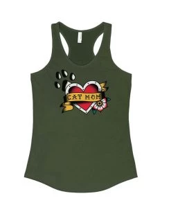 Arm The Animals Women's | Tattoo Cat Mom | Ideal Tank Top Tank Tops