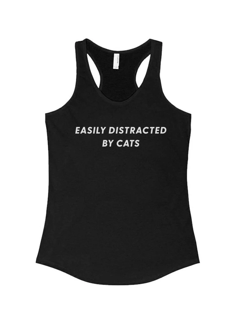 Arm The Animals Women's | Easily Distracted Cat | Ideal Tank Top