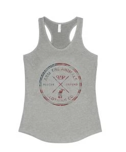Arm The Animals Women's | 4th Of July Rescue Knuckles | Ideal Tank Top Cat Designs