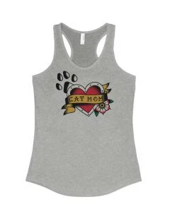 Arm The Animals Women's | Tattoo Cat Mom | Ideal Tank Top Tank Tops