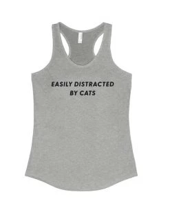 Arm The Animals Women's | Easily Distracted Cat | Ideal Tank Top