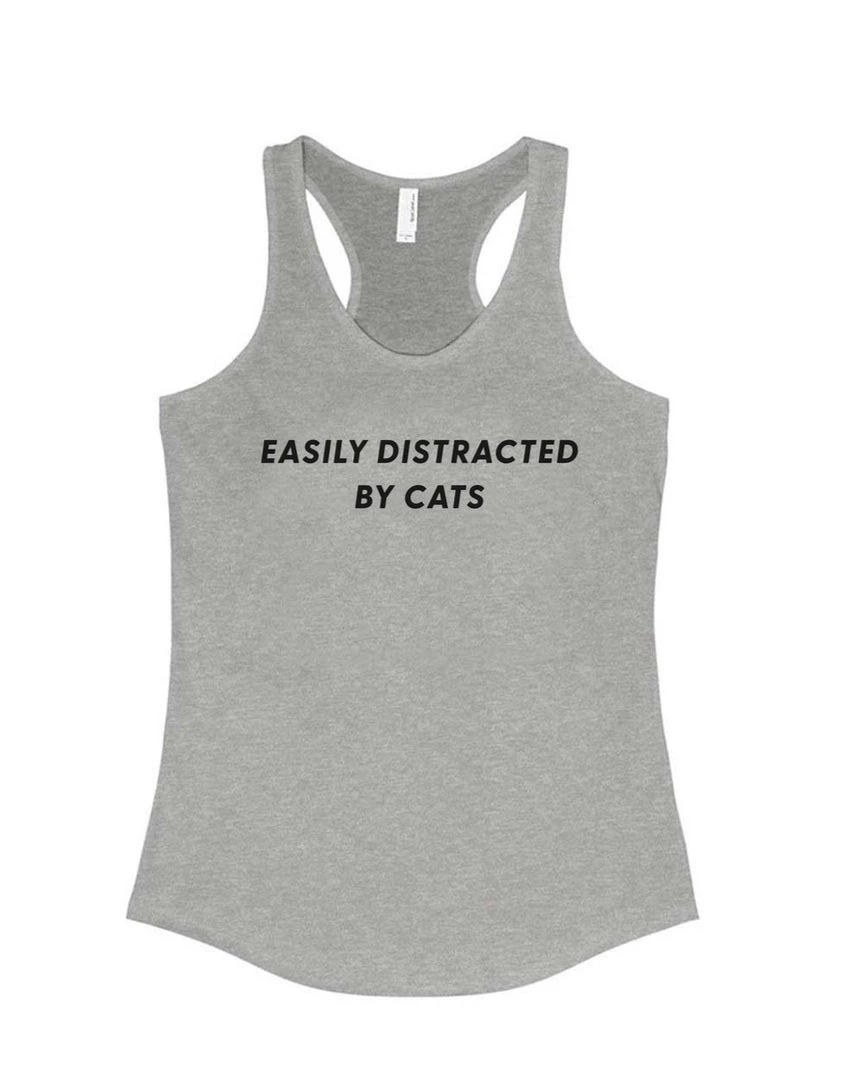 Arm The Animals Women's | Easily Distracted Cat | Ideal Tank Top