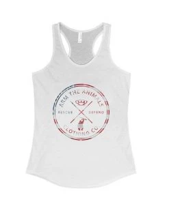 Arm The Animals Women's | 4th Of July Rescue Knuckles | Ideal Tank Top Cat Designs