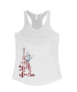 Arm The Animals Cat Designs Women's | 4th Of July Ain't Kitten Around | Ideal Tank Top