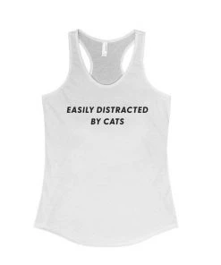 Arm The Animals Women's | Easily Distracted Cat | Ideal Tank Top
