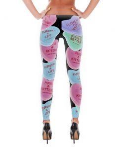 Printful Women's | Candy Heart | Leggings (Black)
