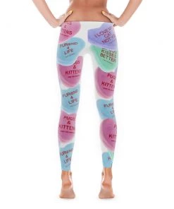 Printful Women's | Candy Heart | Leggings (White)