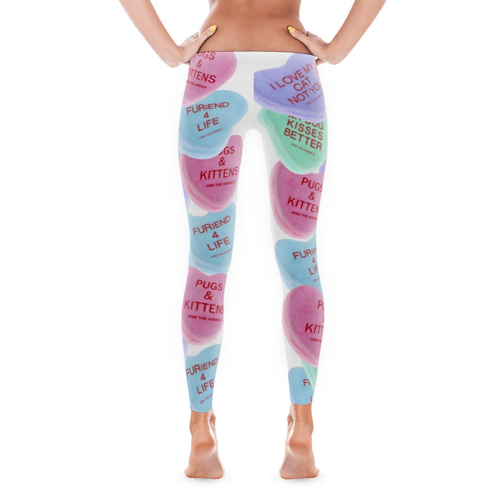 Printful Women's | Candy Heart | Leggings (White)