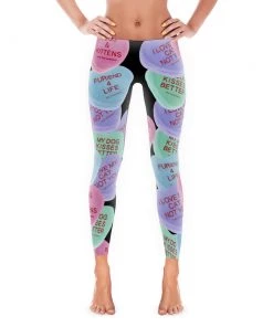 Printful Women's | Candy Heart | Leggings (Black)