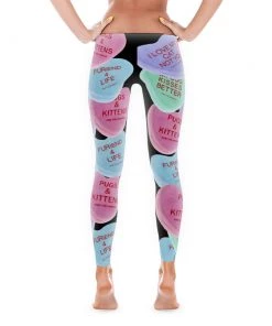Printful Women's | Candy Heart | Leggings (Black)