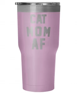 Teelaunch Accessory | Cat Mom AF | 30 Ounce Vacuum Tumbler
