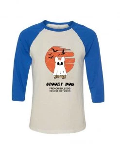 French Bulldog Rescue Network 3/4 Sleeve Raglans Unisex | Spooky Dog | 3/4 Sleeve Raglan