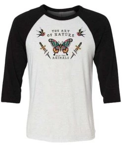 Arm The Animals Unisex | Tattoo Butterfly | 3/4 Sleeve Raglan 3/4 Sleeve Raglans