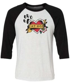 Arm The Animals Unisex | Tattoo Cat Mom | 3/4 Sleeve Raglan